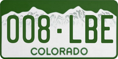 CO license plate 008LBE