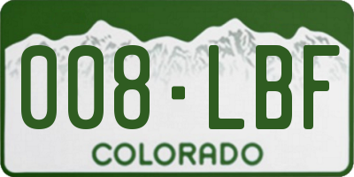 CO license plate 008LBF