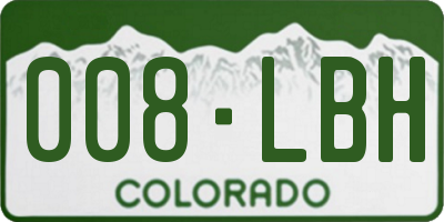 CO license plate 008LBH