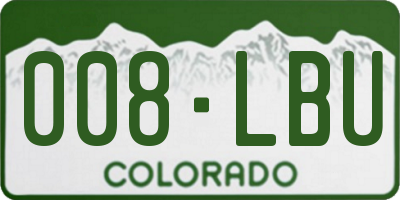 CO license plate 008LBU