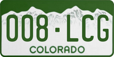 CO license plate 008LCG
