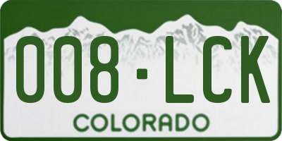 CO license plate 008LCK
