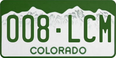 CO license plate 008LCM