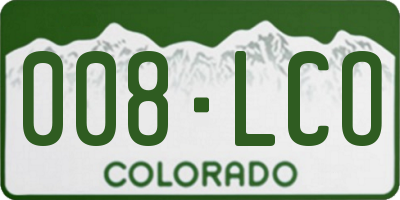 CO license plate 008LCO