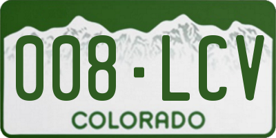 CO license plate 008LCV