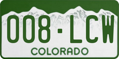 CO license plate 008LCW