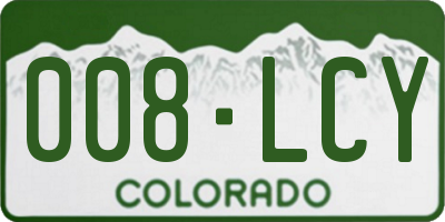 CO license plate 008LCY