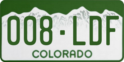 CO license plate 008LDF