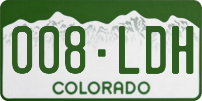 CO license plate 008LDH