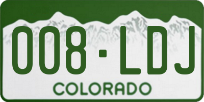 CO license plate 008LDJ