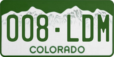 CO license plate 008LDM