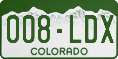 CO license plate 008LDX