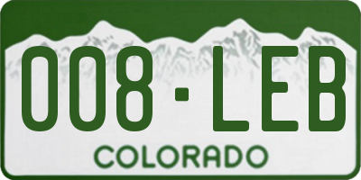 CO license plate 008LEB