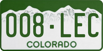 CO license plate 008LEC