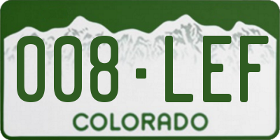 CO license plate 008LEF