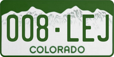 CO license plate 008LEJ