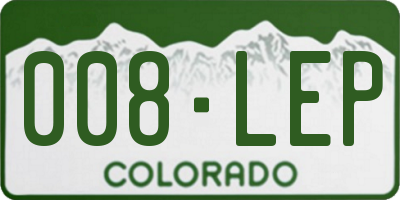 CO license plate 008LEP