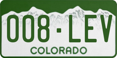 CO license plate 008LEV