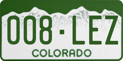 CO license plate 008LEZ