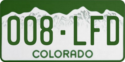 CO license plate 008LFD
