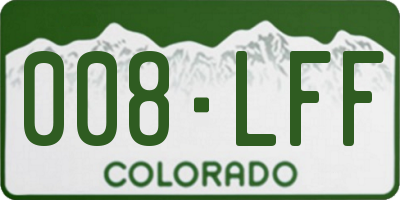 CO license plate 008LFF