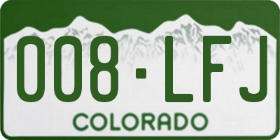 CO license plate 008LFJ