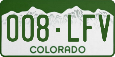 CO license plate 008LFV