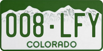 CO license plate 008LFY