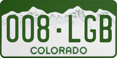 CO license plate 008LGB