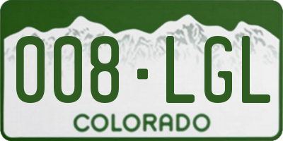 CO license plate 008LGL
