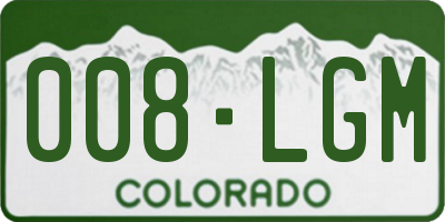 CO license plate 008LGM