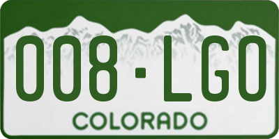 CO license plate 008LGO