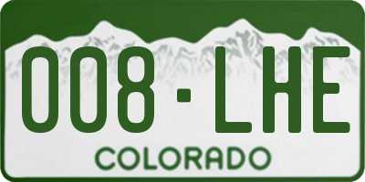 CO license plate 008LHE