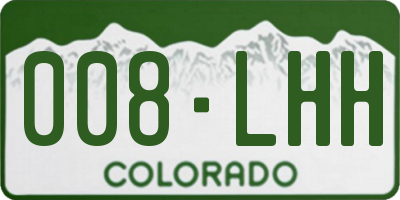 CO license plate 008LHH