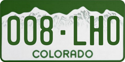 CO license plate 008LHO