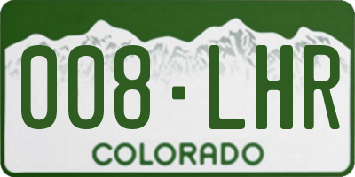CO license plate 008LHR