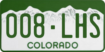 CO license plate 008LHS