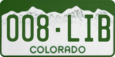 CO license plate 008LIB
