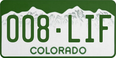 CO license plate 008LIF
