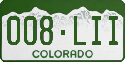 CO license plate 008LII
