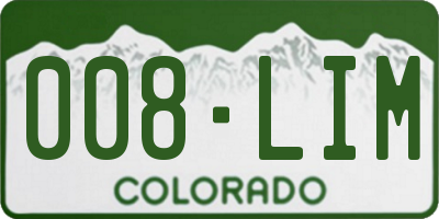 CO license plate 008LIM