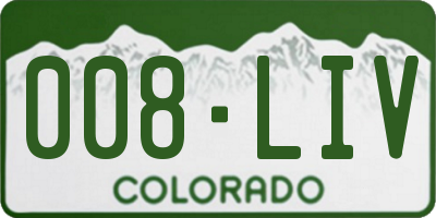 CO license plate 008LIV
