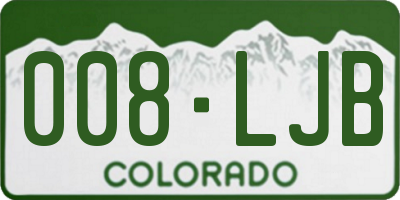 CO license plate 008LJB