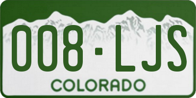 CO license plate 008LJS