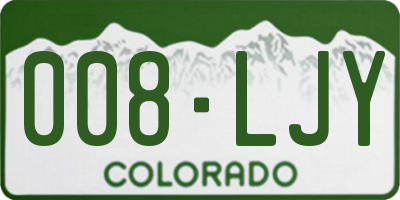 CO license plate 008LJY