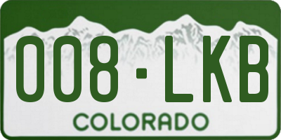 CO license plate 008LKB