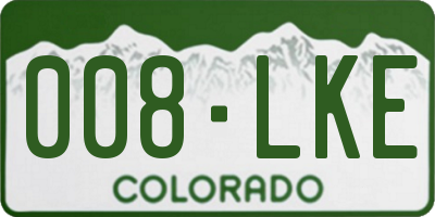 CO license plate 008LKE