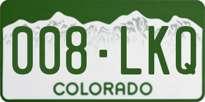 CO license plate 008LKQ