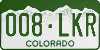 CO license plate 008LKR