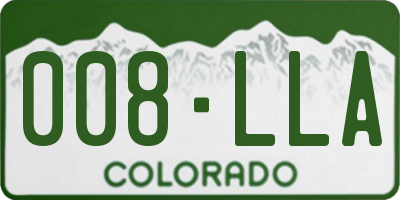 CO license plate 008LLA